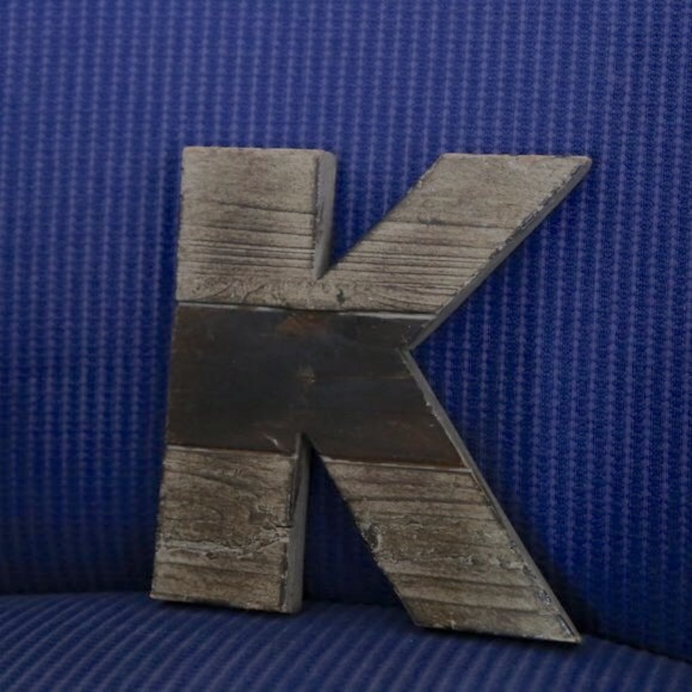 Rustic Wooden Letter "K" Initial